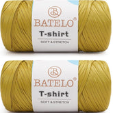 BATELO 2-pack yellow leather t-shirt yarn balls, soft stretch