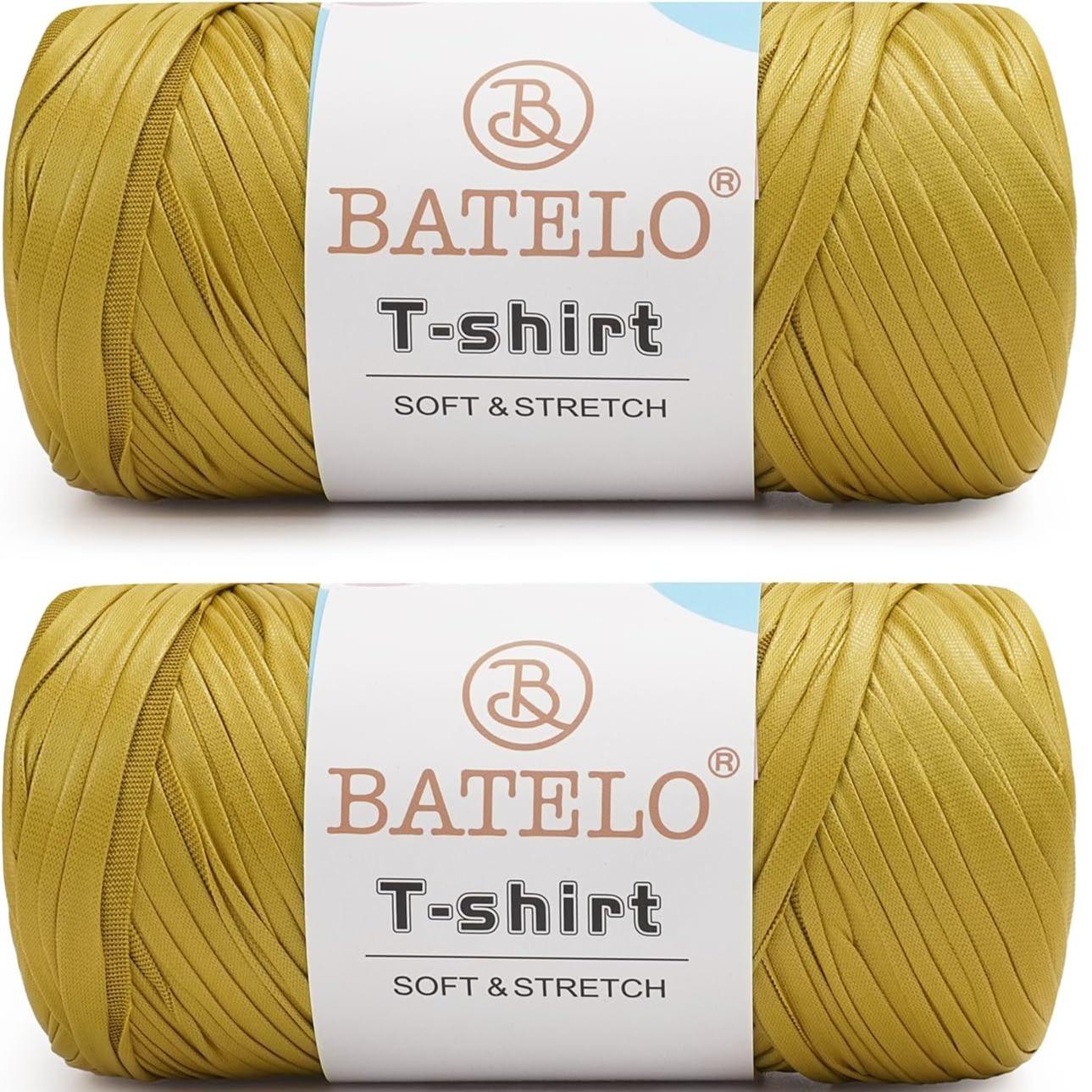 BATELO 2-pack yellow leather t-shirt yarn balls, soft stretch