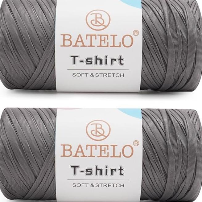 BATELO 2-pack gray leather t-shirt yarn balls, soft stretch