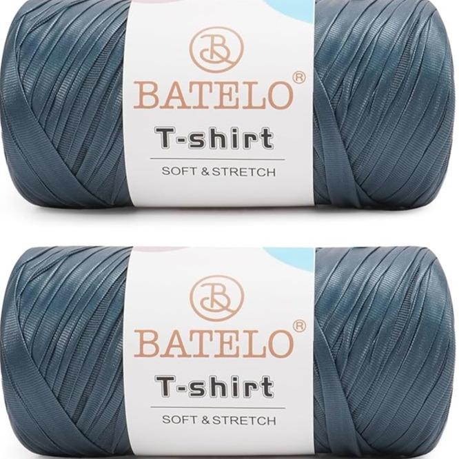 BATELO 2-pack denim blue leather t-shirt yarn balls, soft stretch