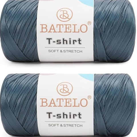 BATELO 2-pack denim blue leather t-shirt yarn balls, soft stretch